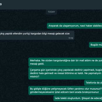 By Sadem Markasının Kargolamaması, Telefonları Açmaması, Geçiştirmesi