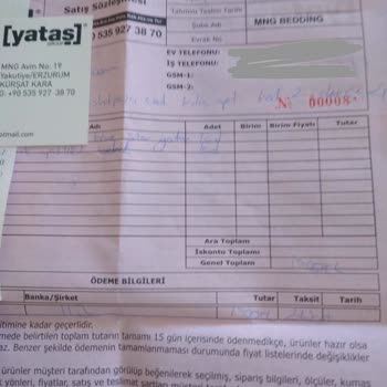 Yataş Mağazasından Alınan Ürünün Teslimatının Yapılmaması