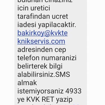 KVK Teknik Servisi Kendi Gönderdiği Mesajı Yalanlıyor