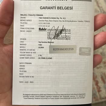 Fakir Ev Aletleri Tamir Edilen Ürünün Tekrar Aynı Yerden Bozulması