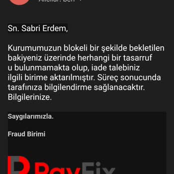 Payfix Hesabıma Bloke Koyulması