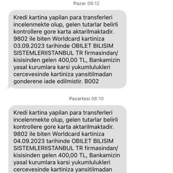 Obilet Para İadesi Yapmadılar