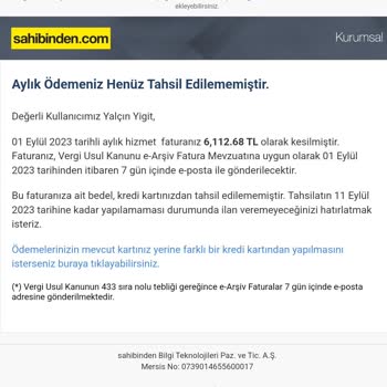 Sahibinden.com Ödemeyi Almayıp İcra Başlatmak İstiyor.