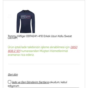 A101 Mağazacılık İnternet Üzerinden İade Almıyor