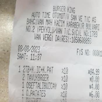 Burger King Fiş Kodu Kabul Etmiyor