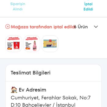 A101 Kapıda Siparişlerinin Tek Taraflı