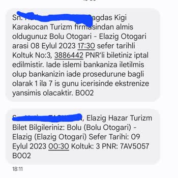 Obilet Ücret İadesinin Yapılması