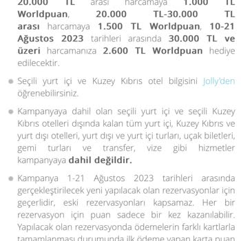 Jolly Tur World Puan Kampanyası Tam Bir Aldatmaca Ve Karşılığı Yok