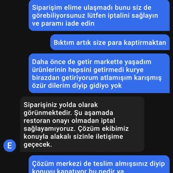 GetirYemek Siparişim Teslim Edilmedi Ve Paramı İade Etmiyorlar!