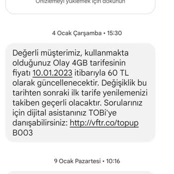 Vodafone Faturasız Olay 4 GB Tarifeme Yapılan Düzenli Zamlar