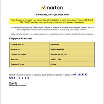 Norton Security Üyeliğim Olmamasına Rağmen E Postama Bildirim Geldi