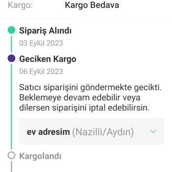 Dolap Uygulaması Zamanında Kargolanmayan Ürün