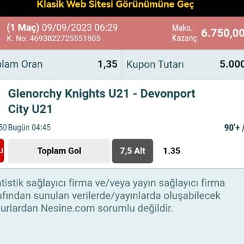 Nesine Skoru Yanlış Gösterdi