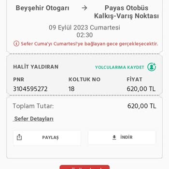 Kamil Koç Bilet İptalimin Yapılmasını İstiyorum