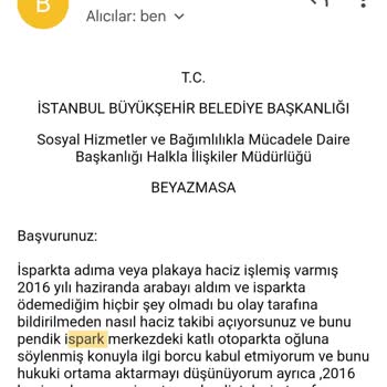 İspark Plakamda Ve Bana İcra Dosyası Açmış