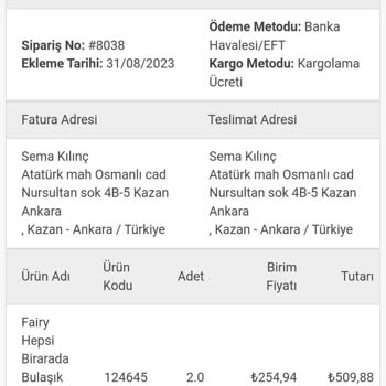 Arya Gross 509,88 TL Lik Siparişim 10 Gündür Gelmedi Beni Oyalıyorlar