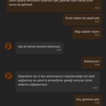 Trendyol Yemek Almadığını Hizmetin Ücret İadesi Yapılmadı