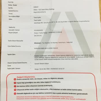 Hepsiburada Satıcılı Dibea G22 Dikey Şarjlı Süpürge Batarya Arızası