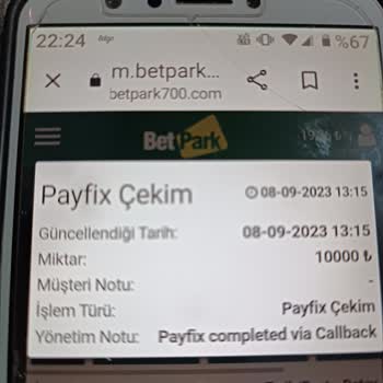 Betpark Ödeme Kazançları Hesaba Yatırmıyor