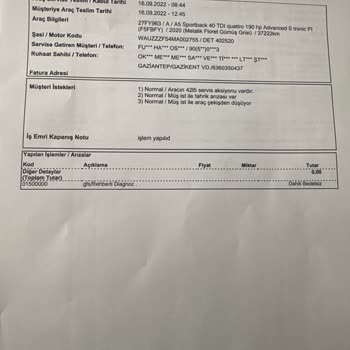 2020 Audi A5 Tahrik Arızası