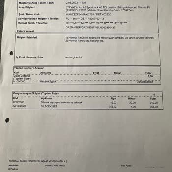 2020 Audi A5 Tahrik Arızası