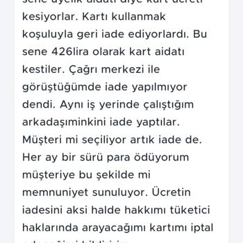 Akbank Kart Ücreti Kesti Müşteri Seçerek İade Yapıyor