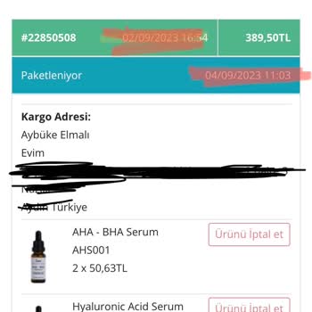 Doa Kozmetik 1 Haftadır Kargolanmayan Ürünler