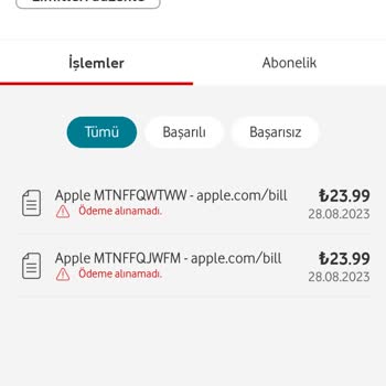 Vodafone Mobil Ödeme Limiti