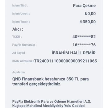 PayFix Paramı Geri Verin