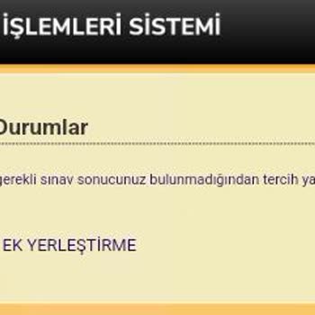 ÖSYM Ek Tercih Hatası