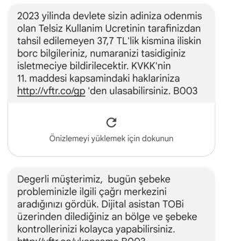 Vodafone Kullanmadığım Ayların Telsiz Kullanım Ücretini Benden Almaları