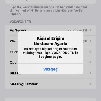 Kişisel Erişim Noktasını Etkinleştirmek İçin Vodafone İletişime Geçin