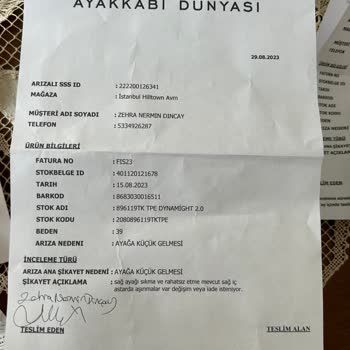 Ayakkabı Dünyası'ndan Alınan Skechers Marka Ayakkabıda Sorun Var.