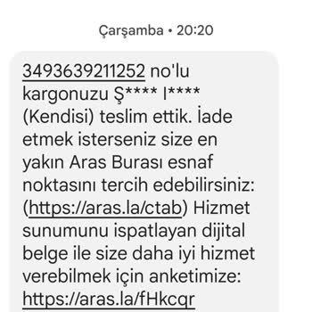 Aras Kargo Teslimat Yapmadan Teslim Edildi Diyor