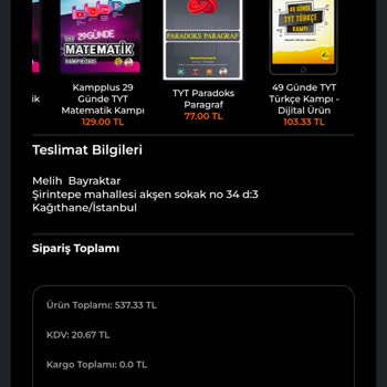 Tonguç Akademi Yanlış Ve Eksik Gönderim