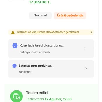 Hepsiburada İade Talebi Oluşturduğum Ürün 1 Ay Geçmesine Rağmen Onaylanmadı.