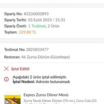 Trendyol Yemek Ücret Alıp Yemek Getirmemesi
