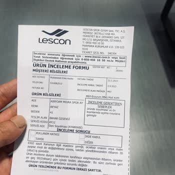 Lescon Ürünü Satarken Garanti Verip Ürün Kullanıldığında Da Hata Tüketicide