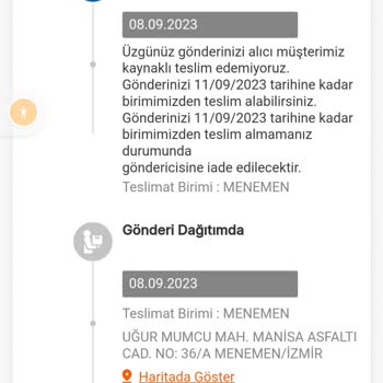 MNG Kargo Menemen Şubesinden Şikayetçiyim