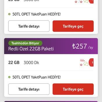 Vodafone Faturalı Hat Paketi