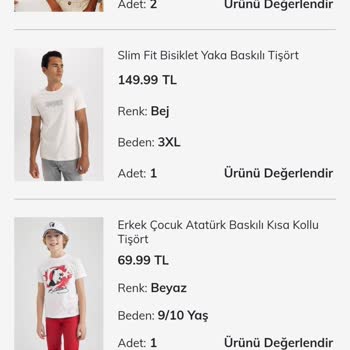 DeFacto Tarafından Gelmeyen Ürünler