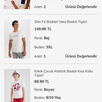 DeFacto Tarafından Gelmeyen Ürünler