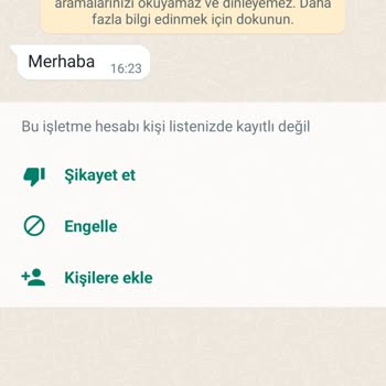 WhatsApp Yurt Dışı "merhaba" Mesajı