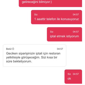 Yemek Sepeti Ücret İadesi Yapmıyor