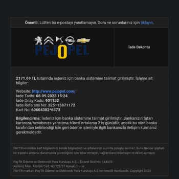 Pejopel.com Sebepsiz Yere İptal Edilen Sipariş...