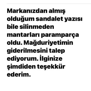 Mammamia Ayakkabı Ayakkabım Paramparça Oldu. Mail Ve Fotoğraf Attım, İlgilenen Yok.