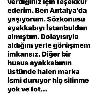 Mammamia Ayakkabı Ayakkabım Paramparça Oldu. Mail Ve Fotoğraf Attım, İlgilenen Yok.