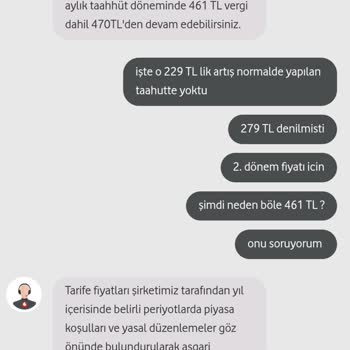 Vodafone 24 Aylık Taahhüt Olmasına Rağmen Aşırı Fiyat Artışı