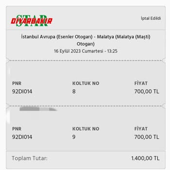 Obilet Bilet İptali Sonrası Para İade Edilmemesi