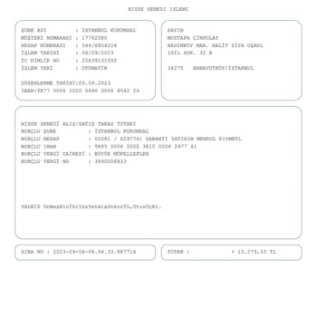 Garanti BBVA Yatırım Garanti Bankası Hisse Senedi Yanlış Hesap